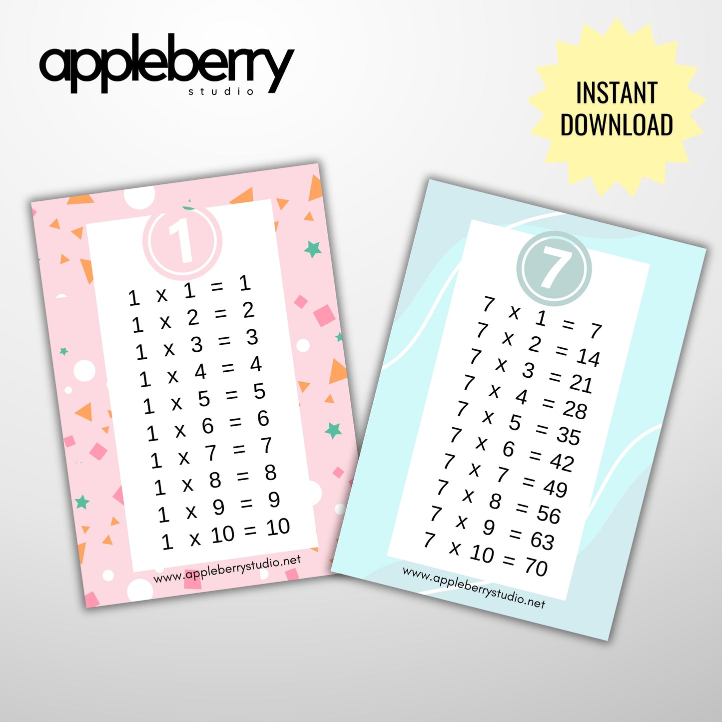 Geometric Multiplication Table (Printable PDF)