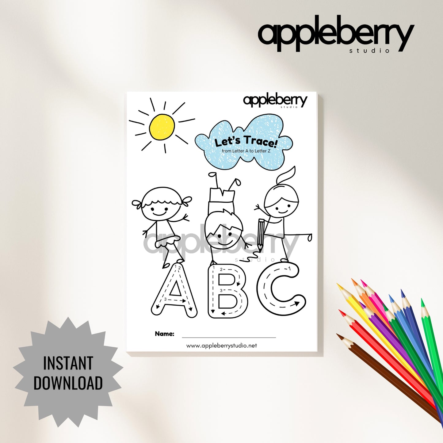 ABC Minimal – Printable Tracing Pack (Printable PDF)