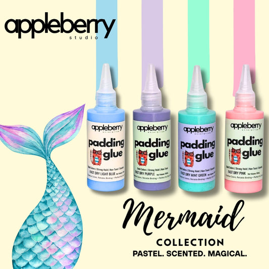 Mermaid Collection Padding Glue Set for notepads in squeeze bottle 4pcs 100ml