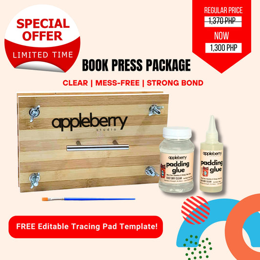BOOK PRESS / PAD PRESS Package with Mess FREE Clear Padding Glue and FREE BRUSH