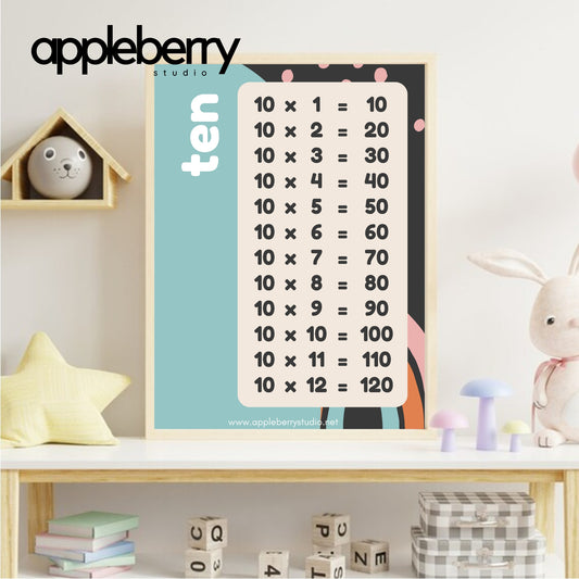 Boho Times Table Chart (Printable PDF)